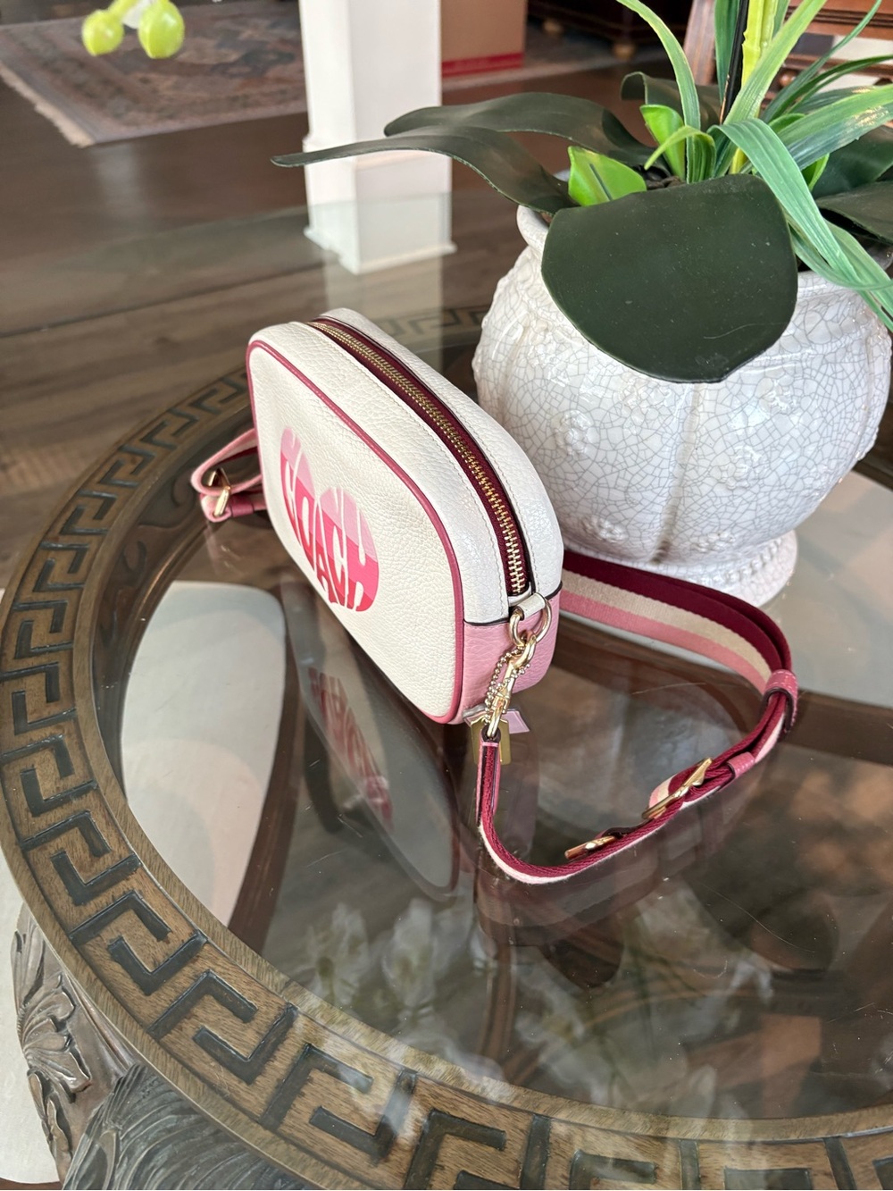 🩷🩷COACH MINI JAMIE PEBBLED LEATHER CAMERA BAG WITH A HEART MOTIF!🩷🩷CA072 - Picture 5 of 10